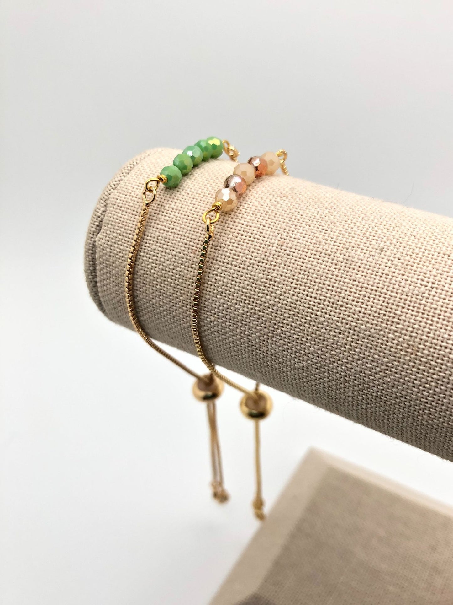 Dainty Thin Gold Adjustable Crystal Bracelet