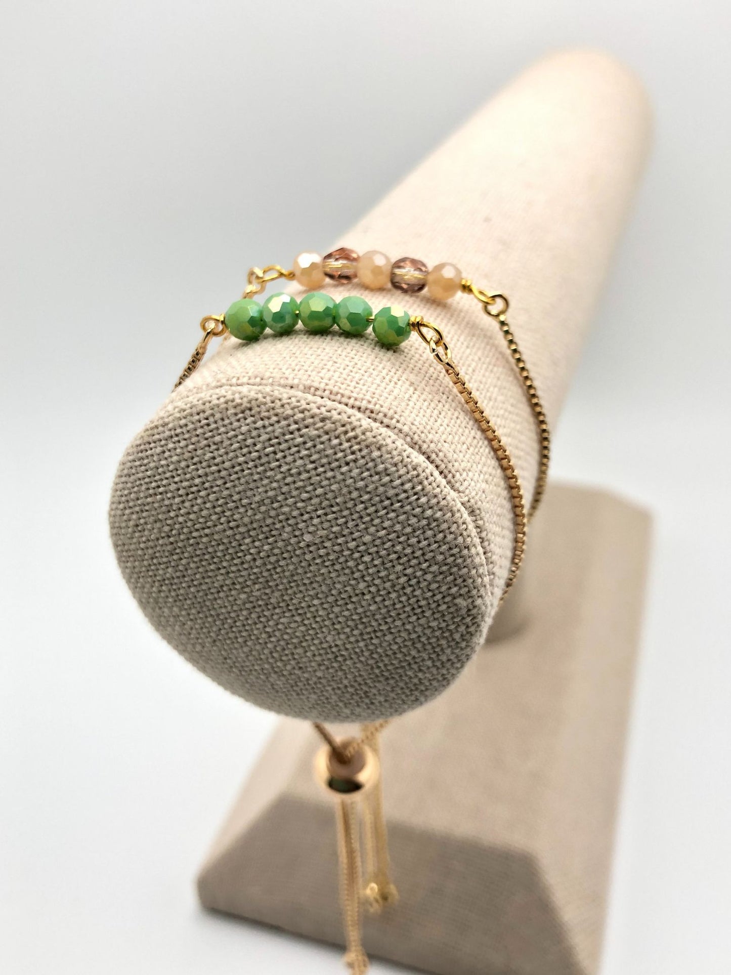 Dainty Thin Gold Adjustable Crystal Bracelet