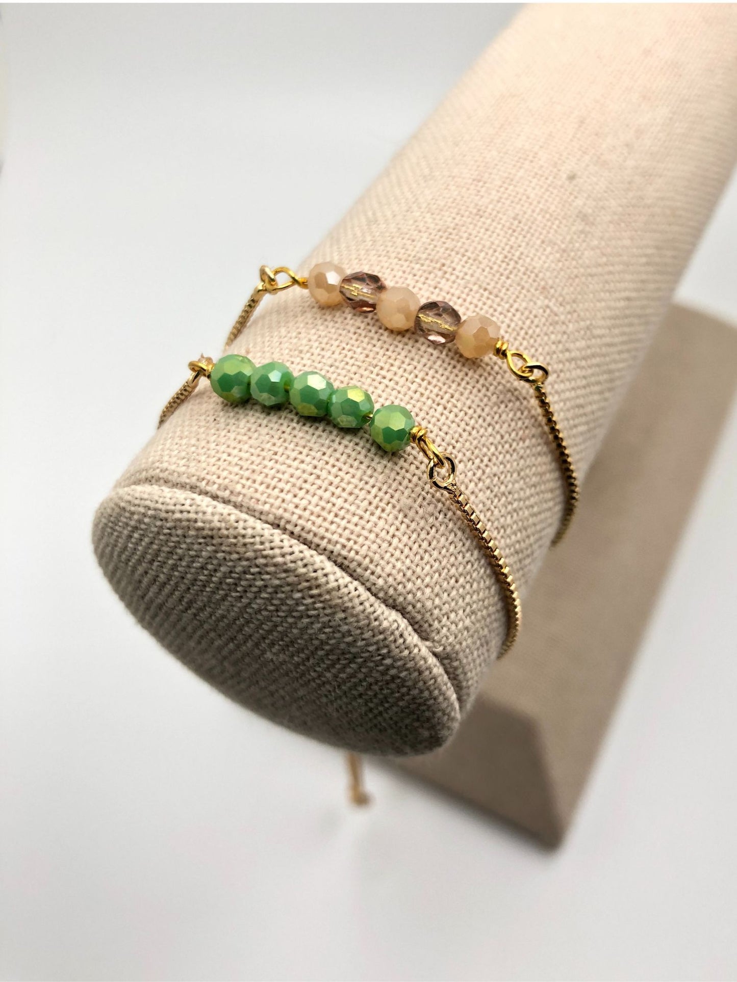 Dainty Thin Gold Adjustable Crystal Bracelet