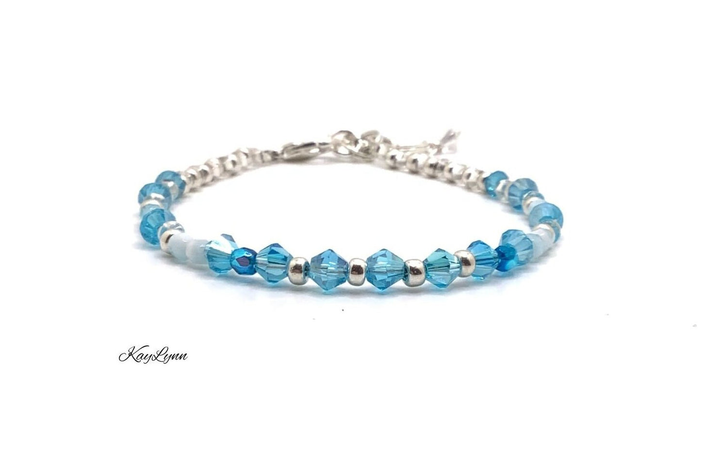 Aqua Crystal - March Birthstone Bracelet