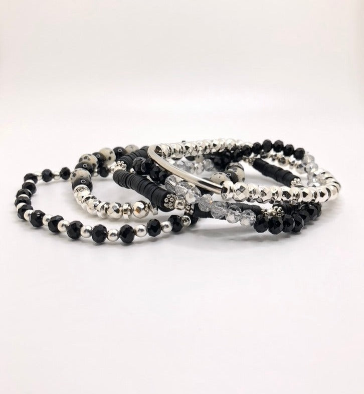 Dalmation Jasper Silver Bracelets