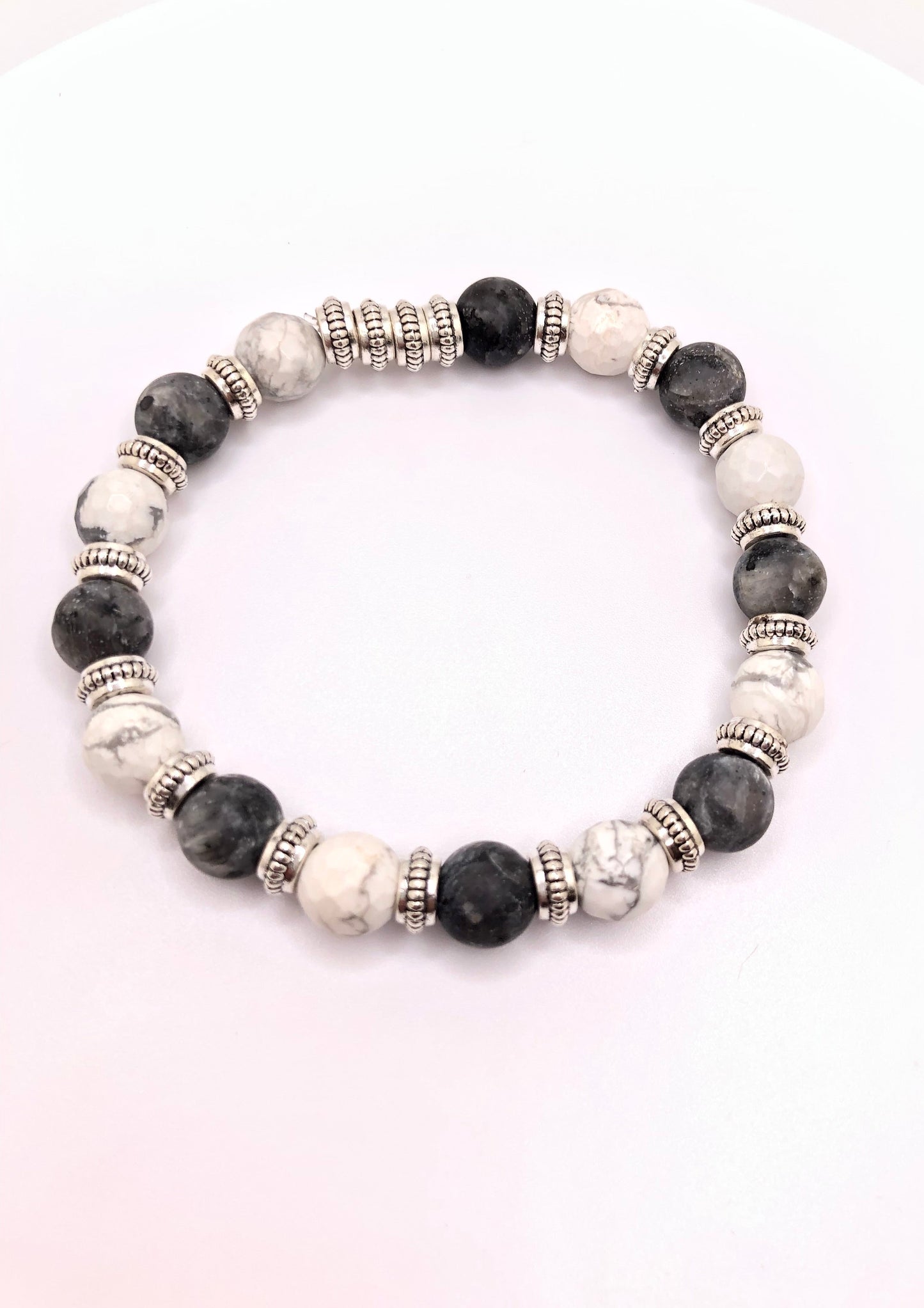 Labradorite & White Howlite Calming Protection Zen Bracelet