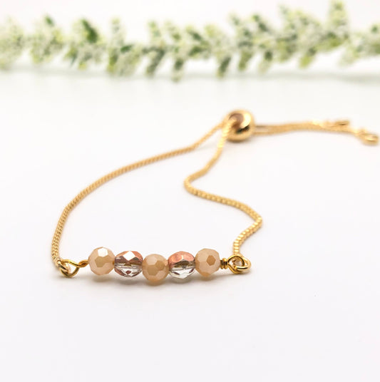 Dainty Thin Gold Adjustable Crystal Bracelet