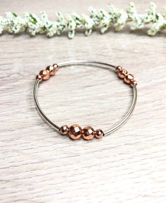 Rose Gold Silver Bangle Bracelet