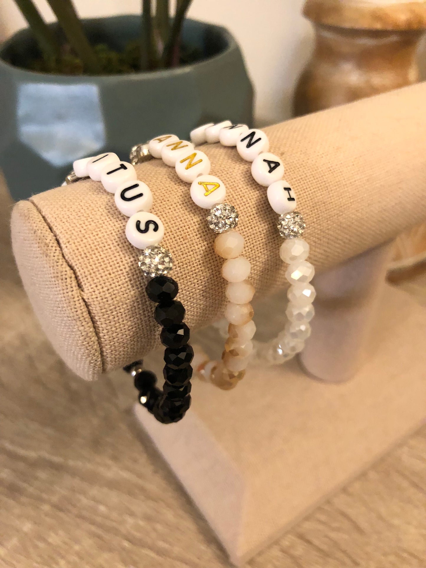 Personalized Cat Charm Stretch Bracelet