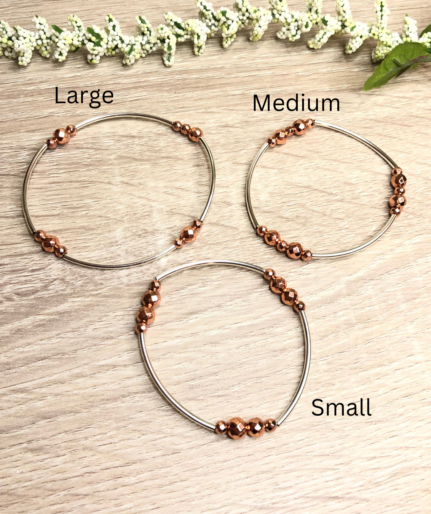 Rose Gold Silver Bangle Bracelet