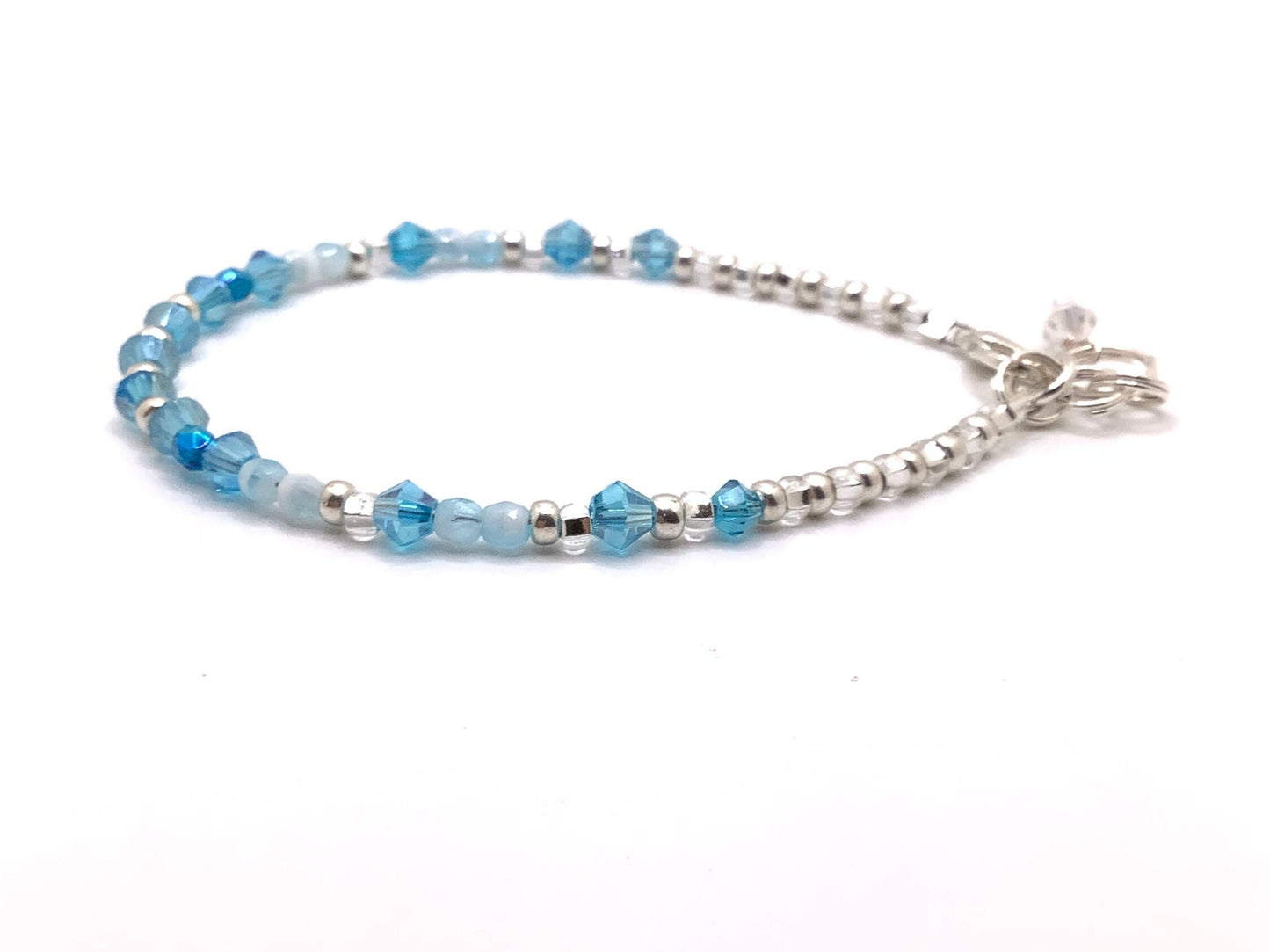 Aqua Crystal - March Birthstone Bracelet