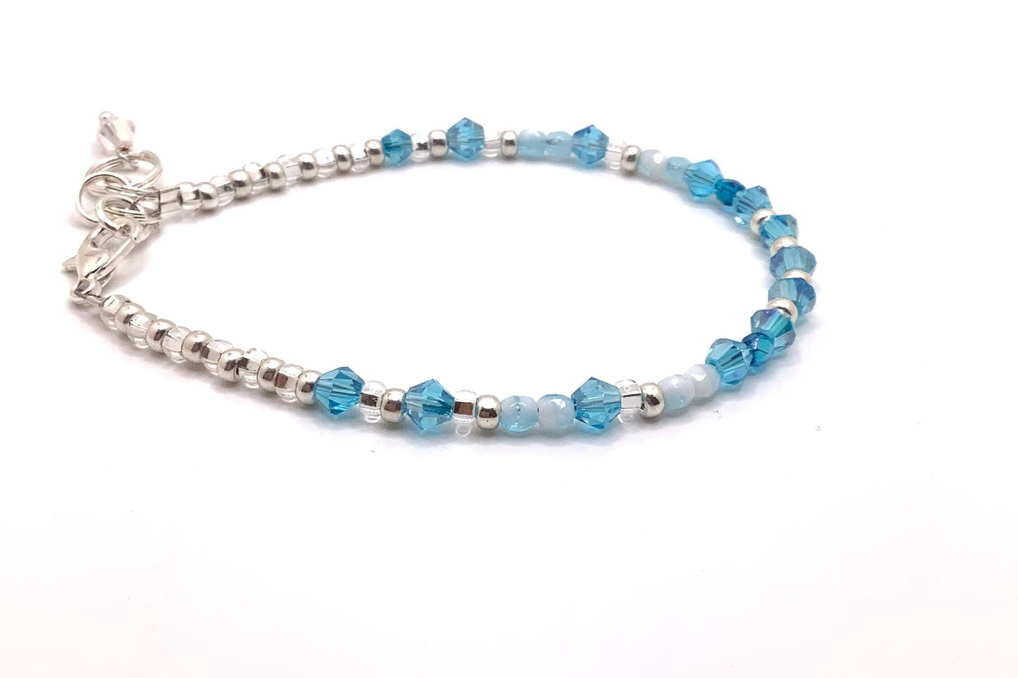 Aqua Crystal - March Birthstone Bracelet