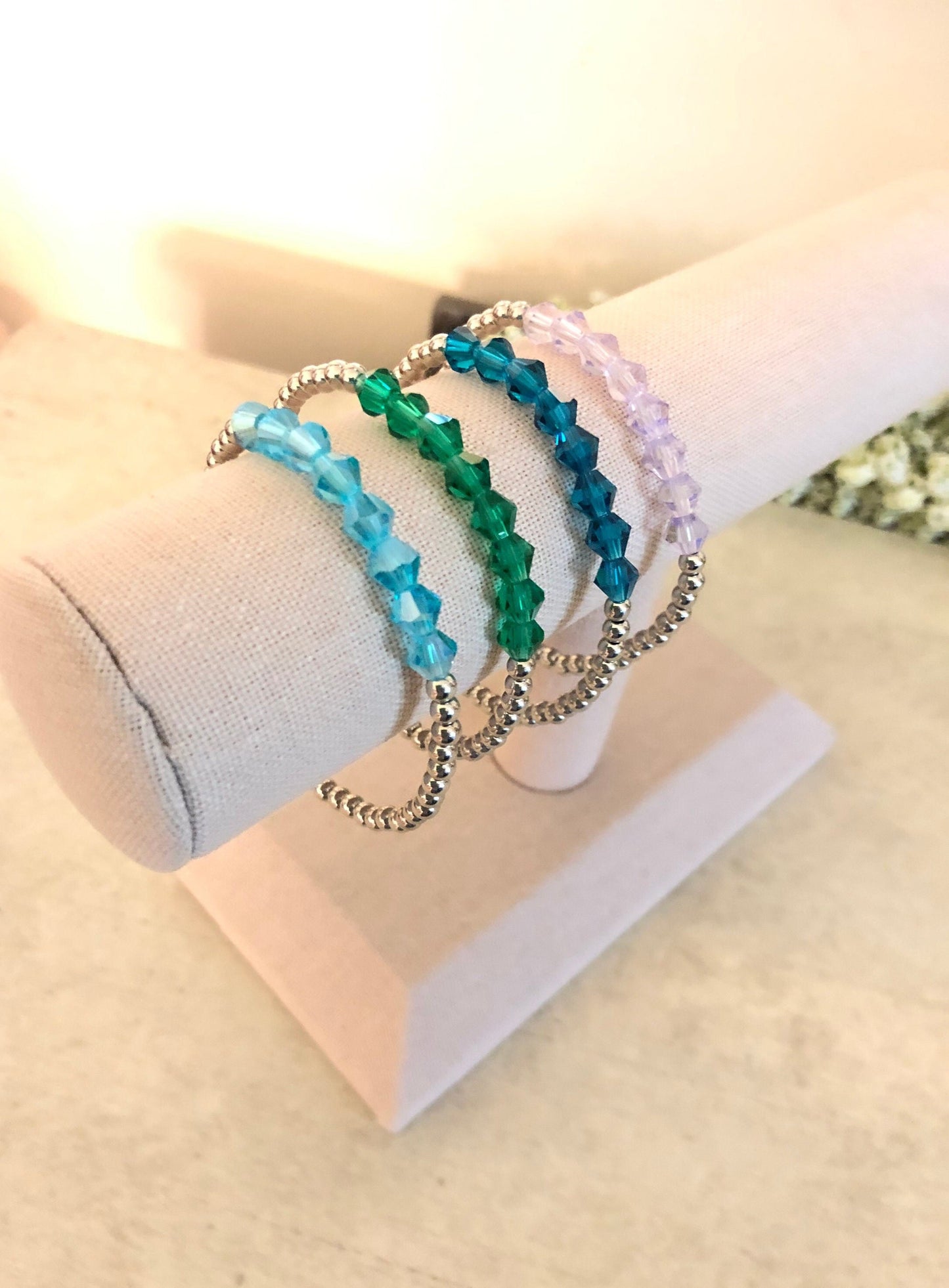 Sterling Silver Plated Color Block Bracelets