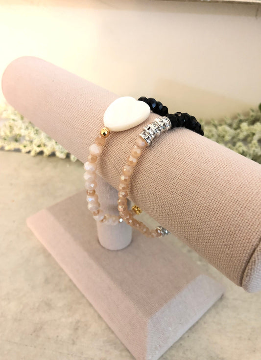 Neutrals Black Cream Gold Bracelets