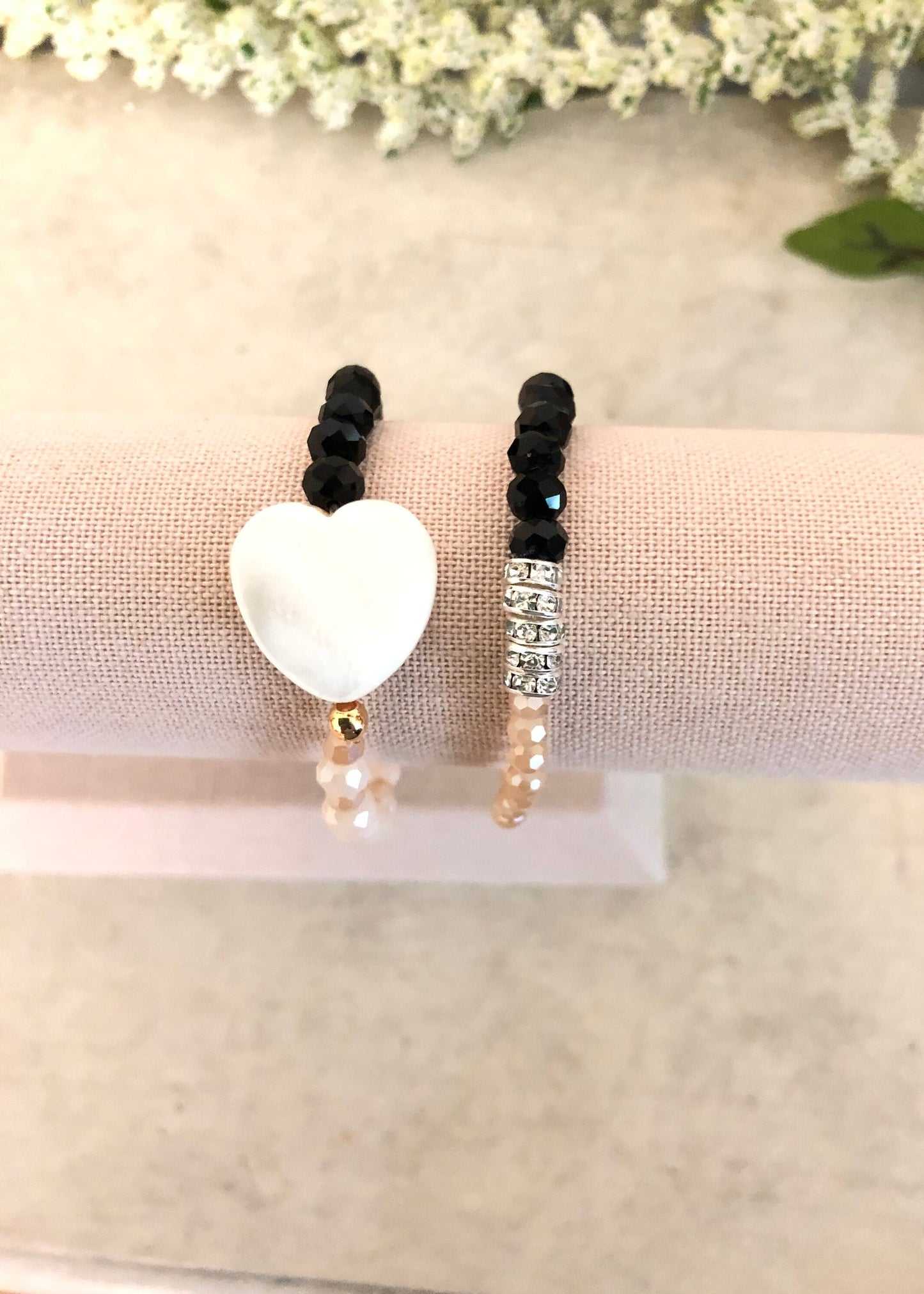 Neutrals Black Cream Gold Bracelets