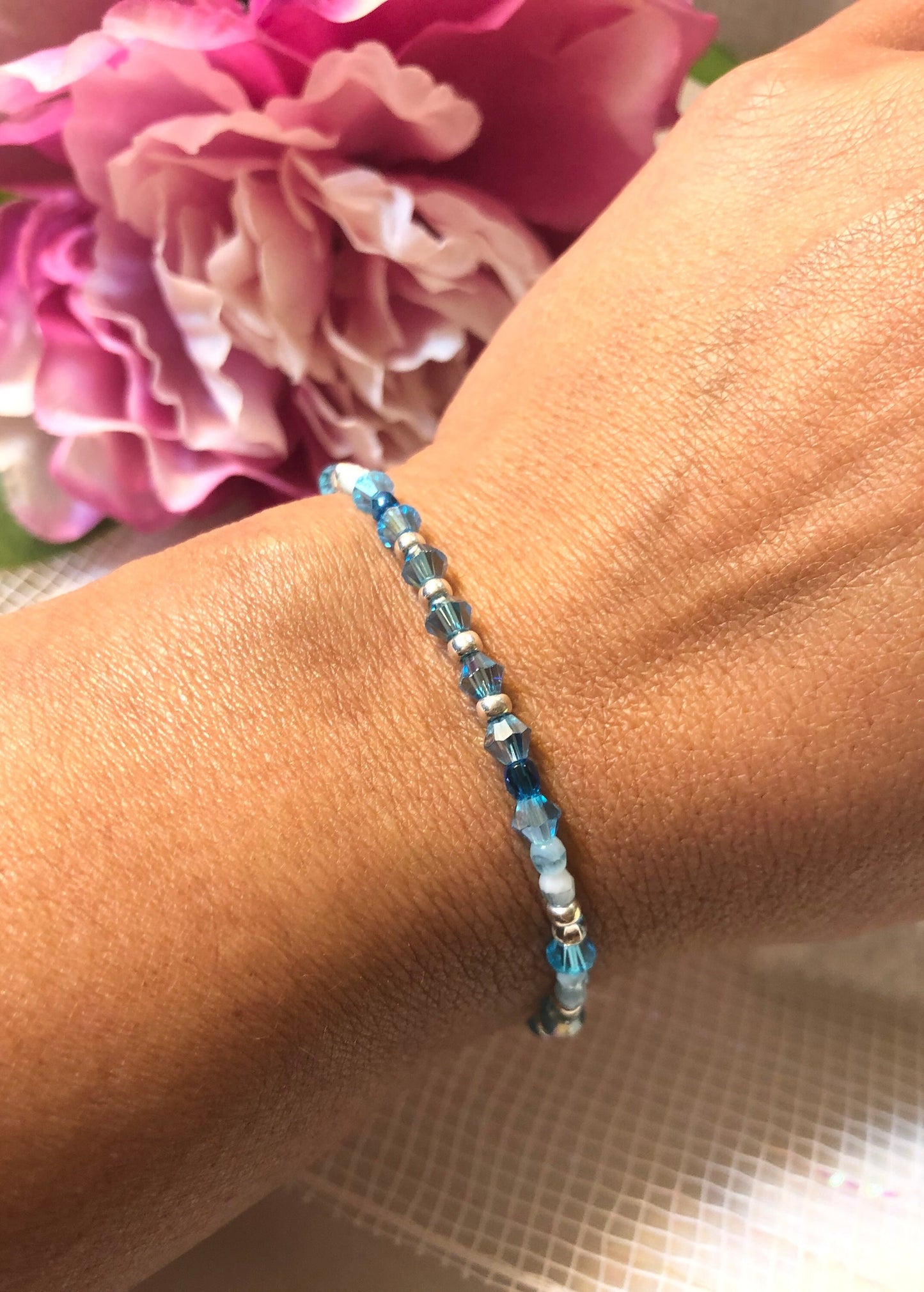 Aqua Crystal - March Birthstone Bracelet