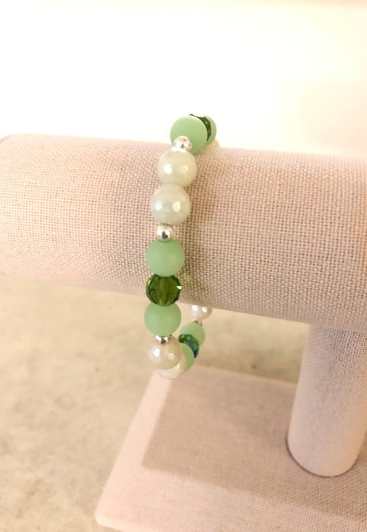 Amazonite Gemstone Crystal Sea Glass Bracelet